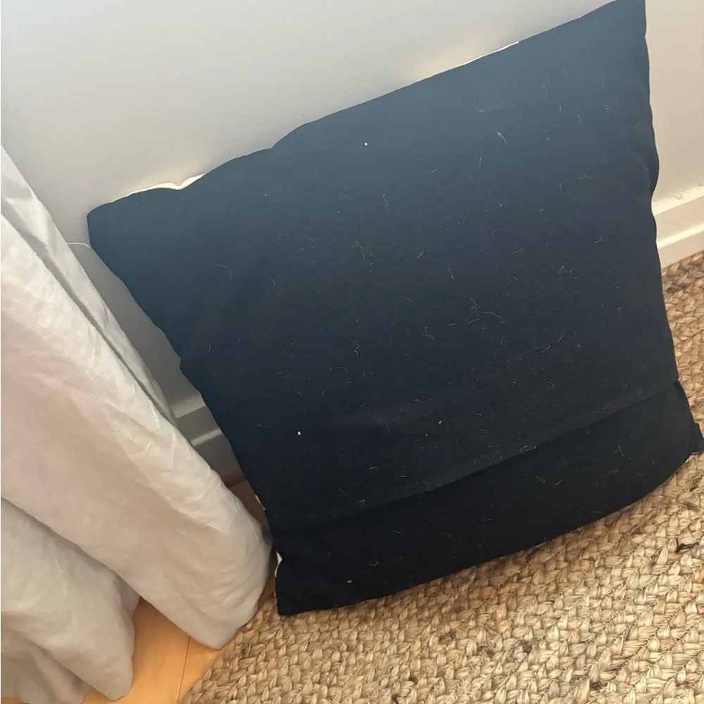 West Elm Sadza Batik Pillow, Black and White Throw Pillow